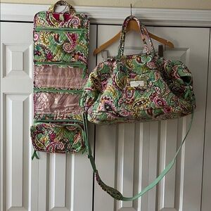 Vera Bradley set of Grand Traveler Bag and travel organizer in Tutti Frutti